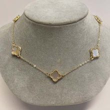 Mother of Pearl Small Clover Station Necklace