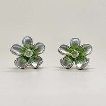 Flower with Cubic Zirconia Stud Earrings