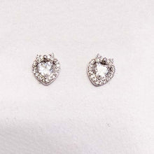 Heart Halo with Bow Stud Earrings