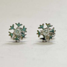 Small Round Snowflake Stud Earrings
