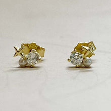 Mini Cross Cubic Zirconia Pearl Trio Stud Earrings