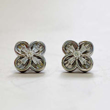 Round & Rectangle Flower Stud Earrings