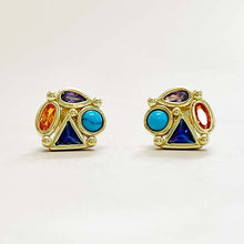 Multi-Shape Cubic Zirconia Circle Stud Earrings
