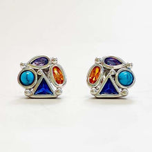 Multi-Shape Cubic Zirconia Circle Stud Earrings