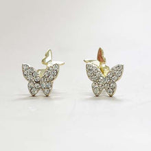 Pave Double Butterfly Stud Earrings