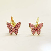 Pave Double Butterfly Stud Earrings