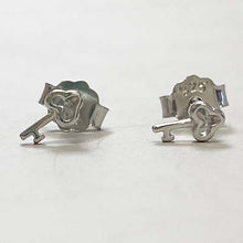 Tiny Heart Key Stud Earrings
