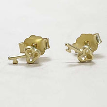 Tiny Heart Key Stud Earrings