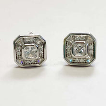 Square Baguette Bezel Stud Earrings