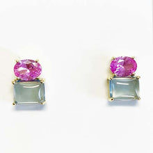 Oval Rectangle Stud Earrings