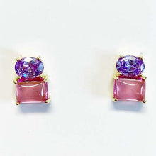 Oval Rectangle Stud Earrings