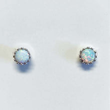 Opal Crown Stud Earrings