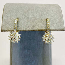 Pave Sunflower Leverback Earrings