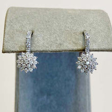 Pave Sunflower Leverback Earrings