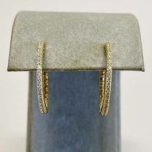 Pave & Inner Cubic Zirconia Hoop Earrings