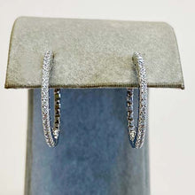 Pave & Inner Cubic Zirconia Hoop Earrings