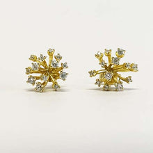 Cubic Zirconia Starburst Stud Earrings