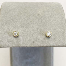 Round Solitaire Bezel Stud Earrings