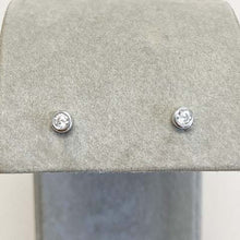 Round Solitaire Bezel Stud Earrings