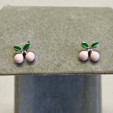 Enamel Cherry Stud Earrings