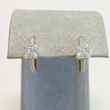 Square Solitaire Huggie Earrings