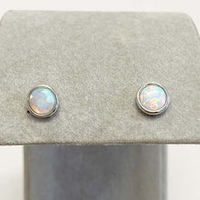Small Round Opal Stud Earrings