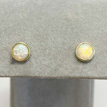 Small Round Opal Stud Earrings