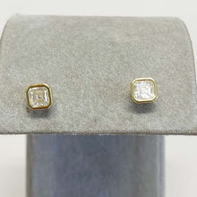 Square Bezel Stud Earrings