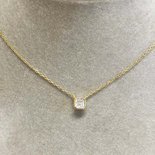 Square Bezel Solitaire Necklace