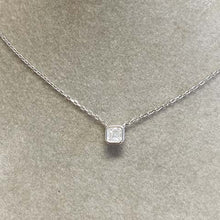 Square Bezel Solitaire Necklace
