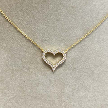 Open Heart Pave Necklace