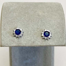 Cubic Zirconia Solitaire Sunburst Halo Stud Earrings