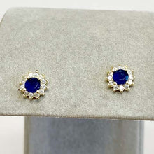 Cubic Zirconia Solitaire Sunburst Halo Stud Earrings