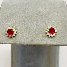 Cubic Zirconia Solitaire Sunburst Halo Stud Earrings