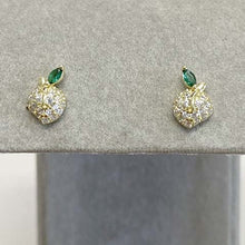 Pave Peach Stud Earrings