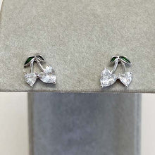 Cubic Zirconia Cherry Hearts Stud Earrings