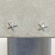 Center Cubic Zirconia Star Stud Earrings