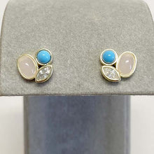 Round Oval Marquise Cluster Stud Earrings