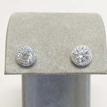Cubic Zirconia Halo Stud Earrings