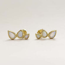 Opal Teardrop Trio Stud Earrings