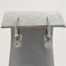 Circle, Heart & Rectangle Pave Hoop Earrings