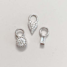 Circle, Heart & Rectangle Pave Hoop Earrings