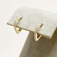 Pave Pointed Hoop Earrings