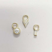 Circle, Heart & Rectangle Pave Hoop Earrings