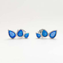 Opal Teardrop Trio Stud Earrings