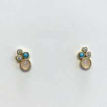 Round Bezel Cluster Stud Earrings