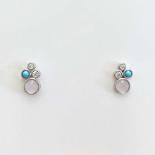 Round Bezel Cluster Stud Earrings
