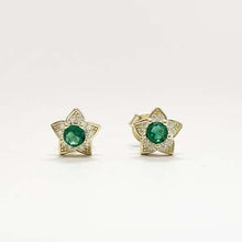 Pave Star with Cubic Zirconia Stone Stud Earrings