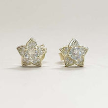 Pave Star with Cubic Zirconia Stone Stud Earrings