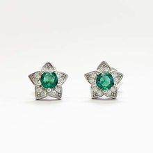 Pave Star with Cubic Zirconia Stone Stud Earrings